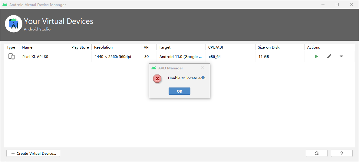unable to locate adb android studio unable to locate adb android studio